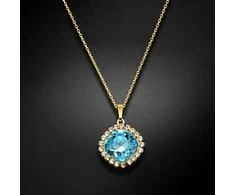 Diamond Sky Jewelry Kaklo papuošalas moterims DiamondSky Glare III (Aqua) su Swarovski kristalais