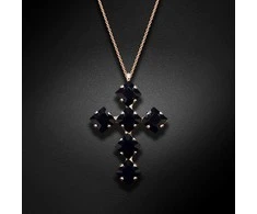 Diamond Sky Jewelry Kaklo papuošalas moterims DiamondSky "Uni (Jet)" su Swarovski kristalais