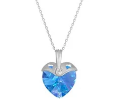 Diamond Sky Jewelry Kaklo papuošalas moterims DiamondSky "Cupid (Aquamarine AB)" su Swarovski kristalais