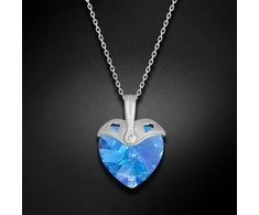 Diamond Sky Jewelry Kaklo papuošalas moterims DiamondSky "Cupid (Aquamarine AB)" su Swarovski kristalais