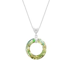 Diamond Sky Jewelry Kaklo papuošalas moterims DiamondSky "Cosmic Ring (Luminous Žalias)" su Swarovski kristalais