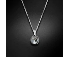 Diamond Sky Jewelry Kaklo papuošalas moterims DiamondSky "Glare (Sidabrinis Night)" su Swarovski kristalais
