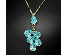Diamond Sky Jewelry Kaklo papuošalas moterims DiamondSky "Amber II (Aqua Bohemica)" su Preciosa kristalais
