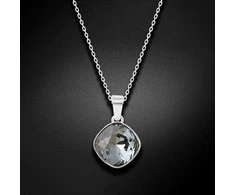 Diamond Sky Jewelry Kaklo papuošalas moterims DiamondSky "Glare II (Sidabrinis Night)" su Swarovski kristalais