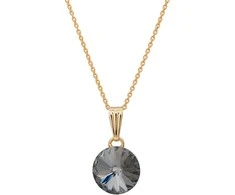 Diamond Sky Jewelry Kaklo papuošalas moterims DiamondSky "Clarice II (Sidabrinis Night)" su Swarovski kristalais