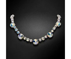 Diamond Sky Jewelry Kaklo papuošalas moterims DiamondSky „Vortex II (Aurora Borealis)“ su Swarovski kristalais