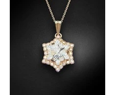 Diamond Sky Jewelry Kaklo papuošalas moterims DiamondSky "Snowflake" su Swarovski kristalais