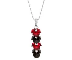 Diamond Sky Jewelry Kaklo papuošalas moterims DiamondSky "Flamenco (Scarlet / Jet)" su Swarovski kristalais