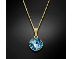Diamond Sky Jewelry Kaklo papuošalas moterims DiamondSky Glare IV (Aquamarine Mėlyna) su Swarovski kristalais