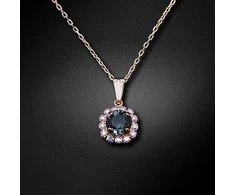 Diamond Sky Jewelry Kaklo papuošalas moterims DiamondSky "Glory (Graphite)" su Swarovski kristalais