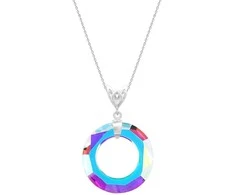 Diamond Sky Jewelry Kaklo papuošalas moterims DiamondSky "Cosmic Ring (Aurora Borealis)" su Swarovski kristalais