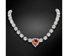 Diamond Sky Jewelry Kaklo papuošalas moterims DiamondSky „Saint Valentine II (Raudona Magma)“ su Swarovski kristalais