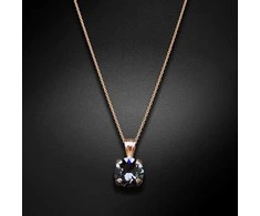 Diamond Sky Jewelry Kaklo papuošalas moterims DiamondSky Juno (Sidabrinis Night) su Swarovski kristalais