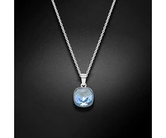 Diamond Sky Jewelry Kaklo papuošalas moterims DiamondSky "Glare (Aquamarine)" su Swarovski kristalais