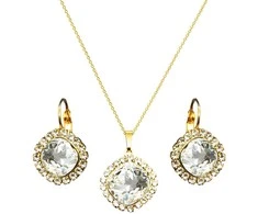 Diamond Sky Jewelry Komplektas "Akinantis spindesys III" su Swarovski kristalais