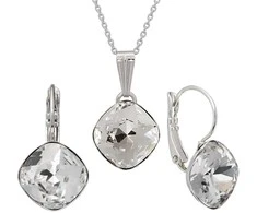 Diamond Sky Jewelry Komplektas "Akinantis spindesys IV (Crystal)" su Swarovski kristalais