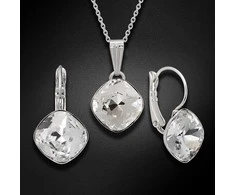 Diamond Sky Jewelry Komplektas "Akinantis spindesys IV (Crystal)" su Swarovski kristalais