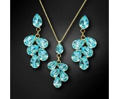 Diamond Sky Jewelry Papuošalų rinkinys moterims DiamondSky "Amber II (Aqua Bohemica)" su Preciosa kristalais