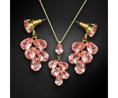 Diamond Sky Jewelry Papuošalų rinkinys moterims DiamondSky "Amber II (Light Rose)" su Preciosa kristalais
