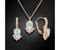 Diamond Sky Jewelry Papuošalų rinkinys moterims DiamondSky "Leonora II (Aurora Borealis)" su Preciosa kristalais