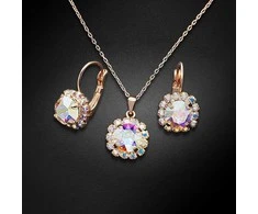Diamond Sky Jewelry Papuošalų rinkinys moterims DiamondSky "Glory II (Aurore Boreale)" su Swarovski kristalais