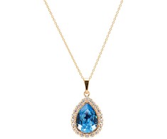 Diamond Sky Jewelry Papuošalų rinkinys moterims DiamondSky Celestial Drop (Aquamarine Mėlyna) su Swarovski kristalais