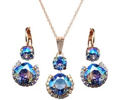 Diamond Sky Jewelry Papuošalų rinkinys moterims DiamondSky "Clarice VI (Light Sapphire Shimmer)" su Swarovski kristalais