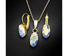 Diamond Sky Jewelry Papuošalų rinkinys moterims DiamondSky "Enigma (Aurore Boreale)" su Swarovski kristalais