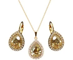Diamond Sky Jewelry Papuošalų rinkinys moterims DiamondSky „Celestial Drop (Golden Shadow)“ su Swarovski kristalais