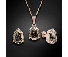 Diamond Sky Jewelry Papuošalų rinkinys moterims DiamondSky "Venus II (Gold Patina)" su Swarovski kristalais