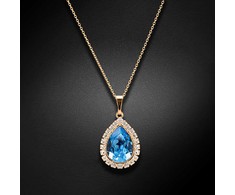 Diamond Sky Jewelry Papuošalų rinkinys moterims DiamondSky Celestial Drop (Aquamarine Mėlyna) su Swarovski kristalais