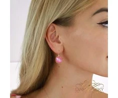Diamond Sky Jewelry Papuošalų rinkinys moterims DiamondSky "Vintage V (Lotus Rožinė DeLite)" su Swarovski kristalais