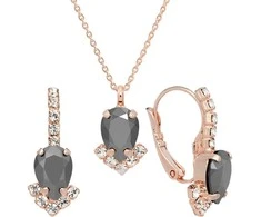 Diamond Sky Jewelry Papuošalų rinkinys moterims DiamondSky "Leonora II (Jet Hematite)" su Preciosa kristalais