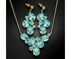 Diamond Sky Jewelry Papuošalų rinkinys moterims DiamondSky "Fillory Magic (Aqua Bohemica)" su Preciosa kristalais
