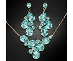 Diamond Sky Jewelry Papuošalų rinkinys moterims DiamondSky "Fillory Magic (Aqua Bohemica)" su Preciosa kristalais