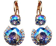 Diamond Sky Jewelry Papuošalų rinkinys moterims DiamondSky "Clarice VI (Light Sapphire Shimmer)" su Swarovski kristalais