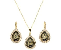 Diamond Sky Jewelry Papuošalų rinkinys moterims DiamondSky „Celestial Drop (Gold Patina)“ su Swarovski kristalais