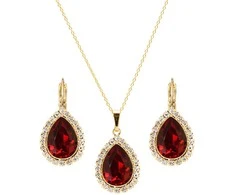 Diamond Sky Jewelry Papuošalų rinkinys moterims DiamondSky „Celestial Drop (Siam)“ su Swarovski kristalais