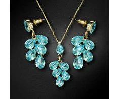 Diamond Sky Jewelry Papuošalų rinkinys moterims DiamondSky "Amber II (Aqua Bohemica)" su Preciosa kristalais