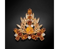 Diamond Sky Jewelry Segė moterims DiamondSky "Crystal Branch II (Light Amber / Topaz / Golden Shadow)" su Swarovski kristalais