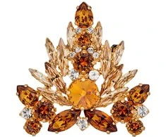 Diamond Sky Jewelry Segė moterims DiamondSky "Crystal Branch II (Light Amber / Topaz / Golden Shadow)" su Swarovski kristalais