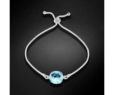 Diamond Sky Jewelry Sidabrinė apyrankė moterims DiamondSky "Glare (Aquamarine)"