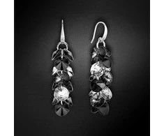 Diamond Sky Jewelry Sidabriniai auskarai moterims DiamondSky „Helios (Sidabrinis Night)“ su Swarovski kristalais