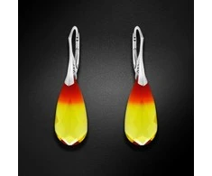 Diamond Sky Jewelry Sidabriniai auskarai moterims DiamondSky „Vaivorykštės Kaskadas (Fireopal)" su Swarovski kristalais