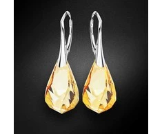 Diamond Sky Jewelry Sidabriniai auskarai moterims DiamondSky „Helix (Golden Shadow)“ su Swarovski kristalais