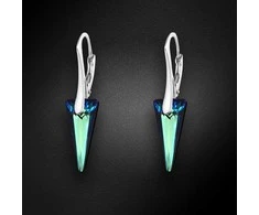Diamond Sky Jewelry Sidabriniai auskarai moterims DiamondSky „Spike (Bermuda Mėlyna)“ su Swarovski kristalais