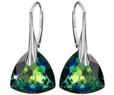 Diamond Sky Jewelry Sidabriniai auskarai moterims DiamondSky „Evening Shine (Vitrail Medium)" su Swarovski kristalais
