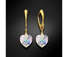 Diamond Sky Jewelry Sidabriniai auskarai moterims DiamondSky „Cute Valentine (Aurora Borealis)“ su Swarovski kristalais