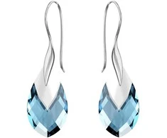 Diamond Sky Jewelry Sidabriniai auskarai moterims DiamondSky „Baroque II (Aquamarine Light Chrome)" su Swarovski kristalais