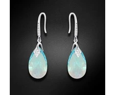 Diamond Sky Jewelry Sidabriniai auskarai moterims DiamondSky „Baroque III (Aquamarine Shimmer)“ su Swarovski kristalais